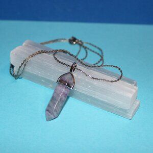 Hexagonal Pendant Fashion Stone Light Purple Crystal Amethyst Costume Jewelry